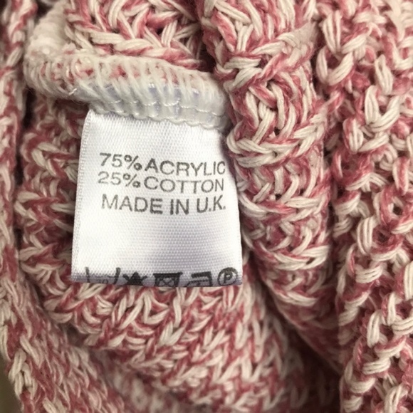 Boohoo Pink Marled Choker Neck Hi Low Sweater - Picture 7 of 7